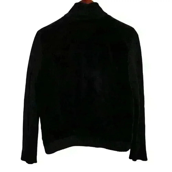 VNTG Lauren Ralph Lauren Black Corduroy full zip jacket sweater sleeves … - Picture 2 of 6